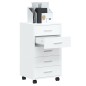 vidaXL Cajonera con ruedas madera contrachapada blanco brillante vidaXL Cajonera con ruedas madera contrachapada blanco brillante