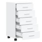 vidaXL Cajonera con ruedas madera contrachapada blanco brillante vidaXL Cajonera con ruedas madera contrachapada blanco brillante
