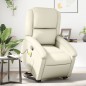 vidaXL Sillón reclinable de masaje de pie cuero artificial color crema vidaXL Sillón reclinable de masaje de pie cuero artificial color crema