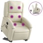 vidaXL Sillón reclinable de masaje de pie cuero artificial color crema vidaXL Sillón reclinable de masaje de pie cuero artificial color crema