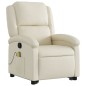 vidaXL Sillón reclinable de masaje de pie cuero artificial color crema vidaXL Sillón reclinable de masaje de pie cuero artificial color crema
