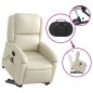 vidaXL Sillón reclinable de masaje de pie cuero artificial color crema vidaXL Sillón reclinable de masaje de pie cuero artificial color crema