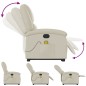 vidaXL Sillón reclinable de masaje de pie cuero artificial color crema vidaXL Sillón reclinable de masaje de pie cuero artificial color crema