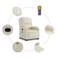 vidaXL Sillón reclinable de masaje de pie cuero artificial color crema vidaXL Sillón reclinable de masaje de pie cuero artificial color crema