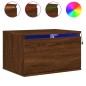 vidaXL Mesitas de noche de pared con luces LED 2 unidades roble marrón vidaXL Mesitas de noche de pared con luces LED 2 unidades roble marrón