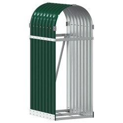 vidaXL Leñero de acero galvanizado verde 40x45x100 cm