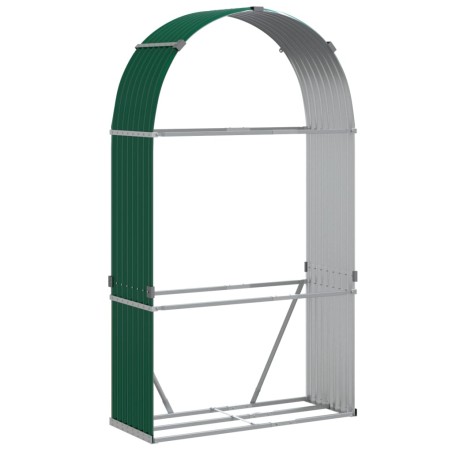 vidaXL Leñero de acero galvanizado verde 120x45x210 cm