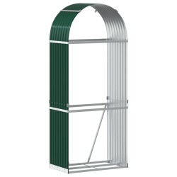 vidaXL Leñero de acero galvanizado verde 80x45x190 cm