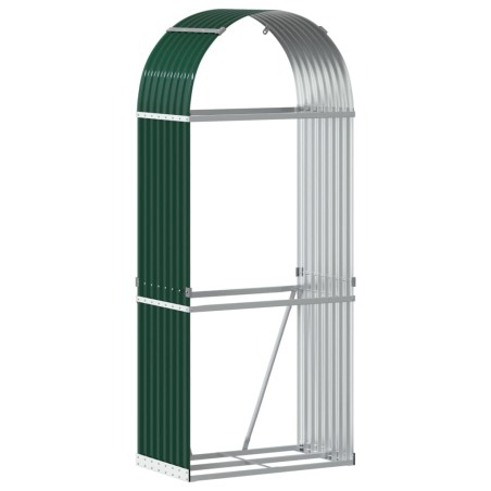 vidaXL Leñero de acero galvanizado verde 80x45x190 cm