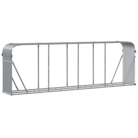 vidaXL Leñero de acero galvanizado gris claro 300x45x100 cm