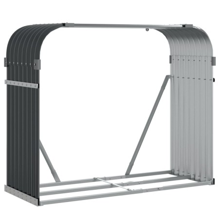 vidaXL Leñero de acero galvanizado gris antracita 120x45x100 cm