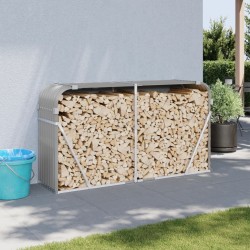 vidaXL Leñero de acero galvanizado gris claro 180x45x100 cm