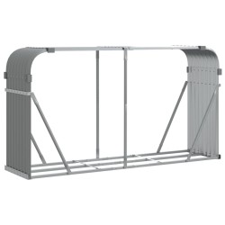 vidaXL Leñero de acero galvanizado gris claro 180x45x100 cm