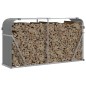 vidaXL Leñero de acero galvanizado gris claro 180x45x100 cm vidaXL Leñero de acero galvanizado gris claro 180x45x100 cm