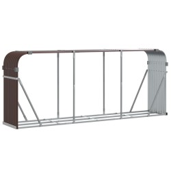 vidaXL Leñero de acero galvanizado marrón 234x45x100 cm