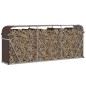vidaXL Leñero de acero galvanizado marrón 234x45x100 cm vidaXL Leñero de acero galvanizado marrón 234x45x100 cm