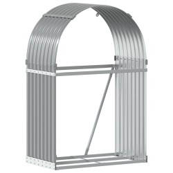 vidaXL Leñero de acero galvanizado gris claro 80x45x120 cm