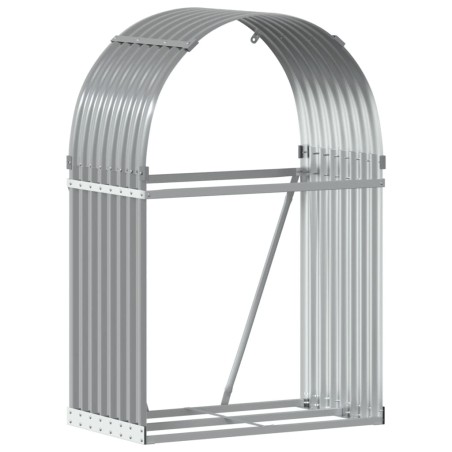 vidaXL Leñero de acero galvanizado gris claro 80x45x120 cm