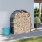 vidaXL Leñero de acero galvanizado gris antracita 120x45x140 cm