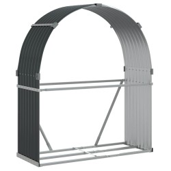 vidaXL Leñero de acero galvanizado gris antracita 120x45x140 cm