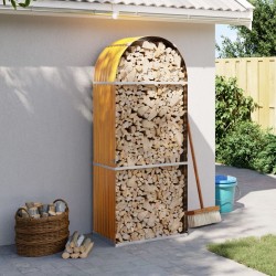 vidaXL Leñero de acero galvanizado marrón claro 80x45x190 cm
