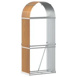 vidaXL Leñero de acero galvanizado marrón claro 80x45x190 cm