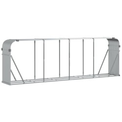 vidaXL Leñero de acero galvanizado plateado 300x45x100 cm
