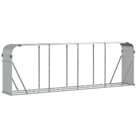 vidaXL Leñero de acero galvanizado plateado 300x45x100 cm