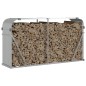 vidaXL Leñero de acero galvanizado plateado 180x45x100 cm vidaXL Leñero de acero galvanizado plateado 180x45x100 cm