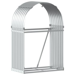 vidaXL Leñero de acero galvanizado plateado 80x45x120 cm