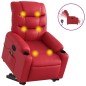 vidaXL Sillón de majaje elevable eléctrico cuero artificial rojo vidaXL Sillón de majaje elevable eléctrico cuero artificial rojo