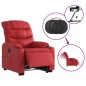 vidaXL Sillón de majaje elevable eléctrico cuero artificial rojo vidaXL Sillón de majaje elevable eléctrico cuero artificial rojo