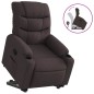 vidaXL Sillón reclinable elevable tela marrón oscuro vidaXL Sillón reclinable elevable tela marrón oscuro