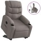 vidaXL Sillón reclinable elevable tela gris taupe vidaXL Sillón reclinable elevable tela gris taupe