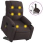 vidaXL Silla de masaje reclinable de pie de tela marrón oscuro vidaXL Silla de masaje reclinable de pie de tela marrón oscuro
