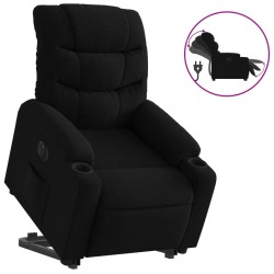 vidaXL Sillón eléctrico reclinable elevable de tela negro