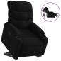 vidaXL Sillón eléctrico reclinable elevable de tela negro vidaXL Sillón eléctrico reclinable elevable de tela negro