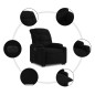 vidaXL Sillón eléctrico reclinable elevable de tela negro vidaXL Sillón eléctrico reclinable elevable de tela negro