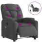 vidaXL Sillón reclinable de masaje eléctrico tela gris oscuro