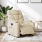 vidaXL Sillón reclinable de masaje eléctrico tela color crema vidaXL Sillón reclinable de masaje eléctrico tela color crema