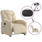 vidaXL Sillón reclinable de masaje eléctrico tela color crema vidaXL Sillón reclinable de masaje eléctrico tela color crema