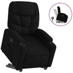 vidaXL Sillón reclinable elevable tela negro