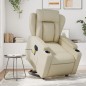 vidaXL Sillón de masaje elevable eléctrico cuero sintético crema vidaXL Sillón de masaje elevable eléctrico cuero sintético crema