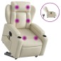 vidaXL Sillón de masaje elevable eléctrico cuero sintético crema vidaXL Sillón de masaje elevable eléctrico cuero sintético crema