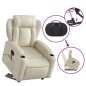 vidaXL Sillón de masaje elevable eléctrico cuero sintético crema vidaXL Sillón de masaje elevable eléctrico cuero sintético crema