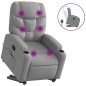 vidaXL Sillón de masaje reclinable de pie de tela gris claro vidaXL Sillón de masaje reclinable de pie de tela gris claro