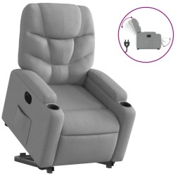 vidaXL Sillón eléctrico reclinable elevable de tela gris claro