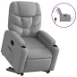 vidaXL Sillón eléctrico reclinable elevable de tela gris claro vidaXL Sillón eléctrico reclinable elevable de tela gris claro
