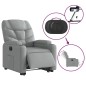 vidaXL Sillón eléctrico reclinable elevable de tela gris claro vidaXL Sillón eléctrico reclinable elevable de tela gris claro