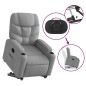 vidaXL Sillón eléctrico reclinable elevable de tela gris claro vidaXL Sillón eléctrico reclinable elevable de tela gris claro